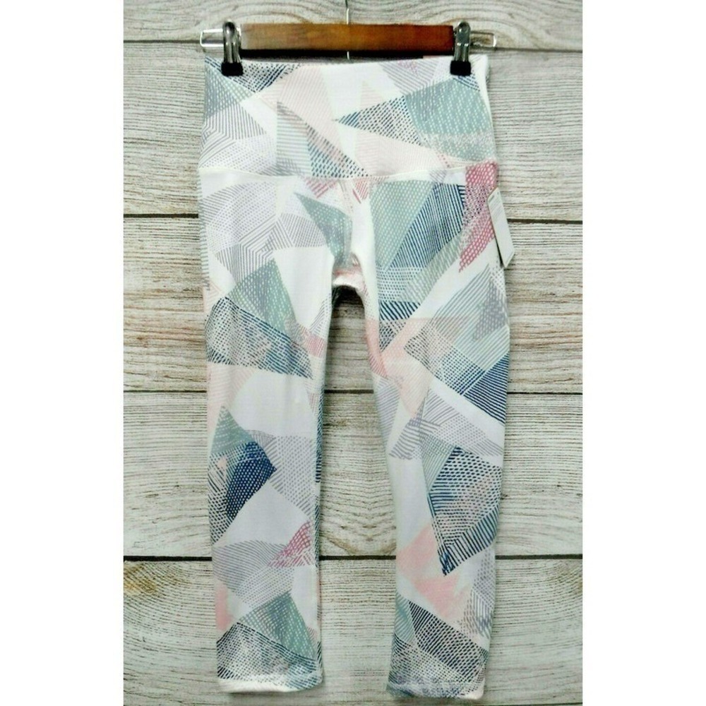 Reebok Pants Womens Size XS Skinny Capri High Rise Aether Multi Pants New